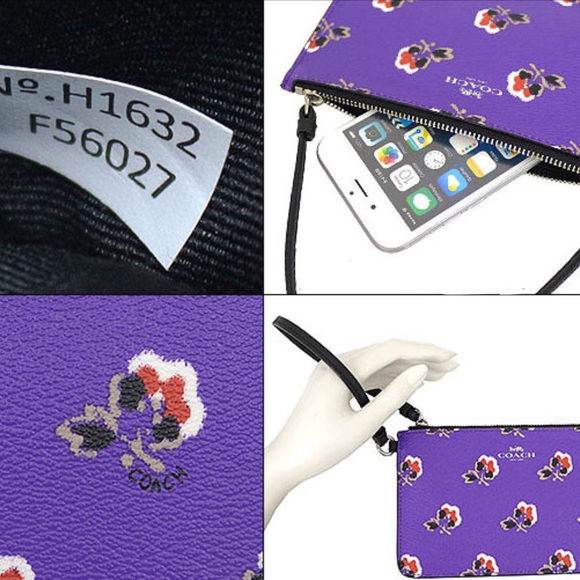 COACH SMALL WRISTLET IN BRAMBLE ROSE PRINT CANVAS - Picture 2 of 4